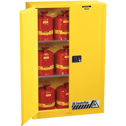 Sure-Grip&reg; Ex Flammable Storage Cabinets, 45 gal., 2 Door, 43" W x 65" H x 18" D Duraquip Inc