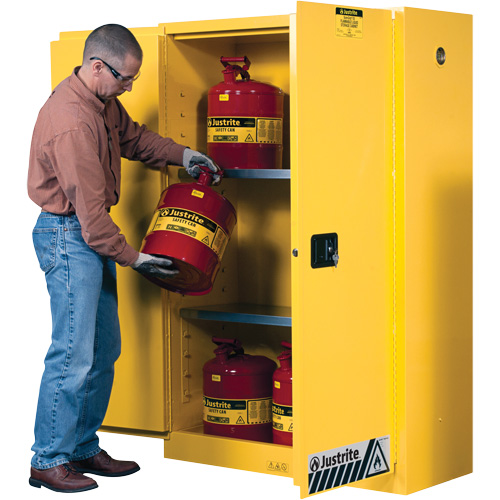 Sure-Grip&reg; Ex Flammable Storage Cabinets, 45 gal., 2 Door, 43" W x 65" H x 18" D Duraquip Inc