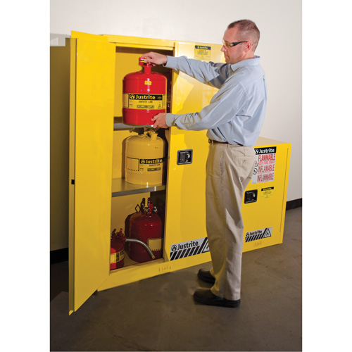 Sure-Grip&reg; Ex Flammable Storage Cabinets, 45 gal., 2 Door, 43" W x 65" H x 18" D Duraquip Inc