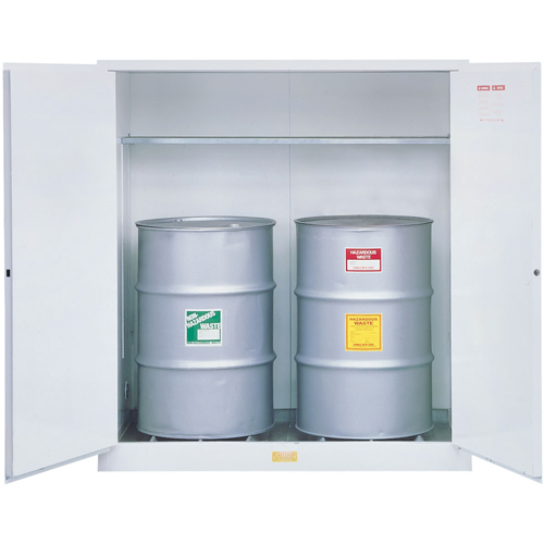 Hazardous Waste Safety Cabinets, 55 US gal. Cap., White Duraquip Inc