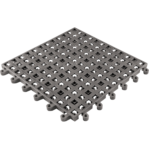 ErgoDeck&reg; General Purpose No. 564 Matting, PVC, 1-1/2' W x 1-1/2' L, 7/8" Thick, Charcoal Duraquip Inc