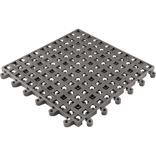 ErgoDeck&reg; General Purpose No. 564 Matting, PVC, 1-1/2' W x 1-1/2' L, 7/8" Thick, Charcoal Duraquip Inc