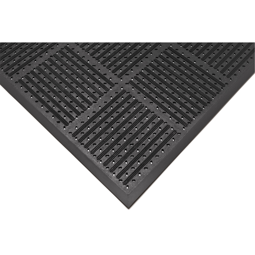 Tapis r&eacute;versible Outfront no 227, Caoutchouc, Grattoir Type, Motif &agrave; fentes, 3' x 6', Noir Duraquip Inc