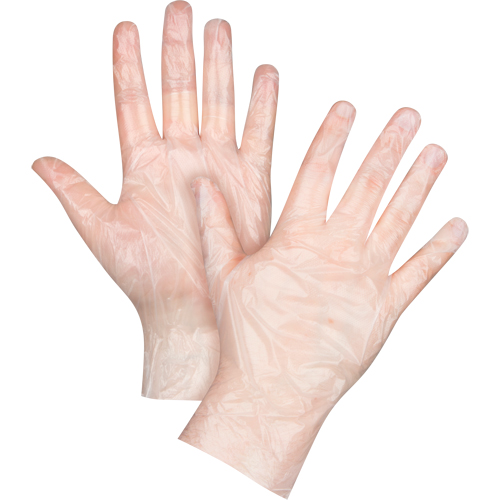 Economy Disposable Gloves, Small, Polyethylene, 1-mil, Powder-Free, Clear Duraquip Inc