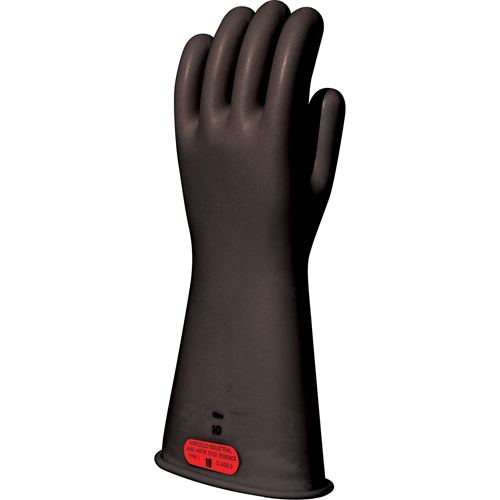 Gants isolants en caoutchouc naturel noir, ASTM classe 0, Taille 8, 14" lo Duraquip Inc