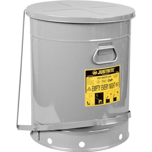 Oily Waste Cans, FM Approved/UL Listed, 21 US gal., Silver Duraquip Inc