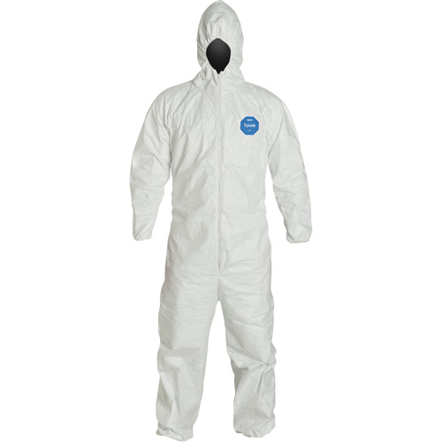 Hooded Coveralls, 4X-Large, White, Tyvek&reg; 400 Duraquip Inc