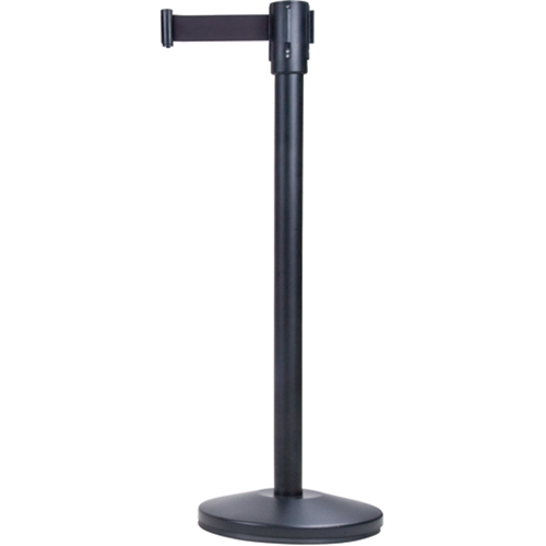Barri&egrave;res sur pieds pour le contr&ocirc;le des foules, Acier, 35" h, Ruban Noir, Longueur du ruban 7' Duraquip Inc