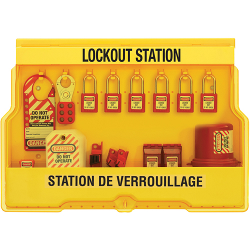 Electrical Focus Lockout Stations, Thermoplastic Padlocks, 16 Padlock Capacity, Padlocks Included Duraquip Inc