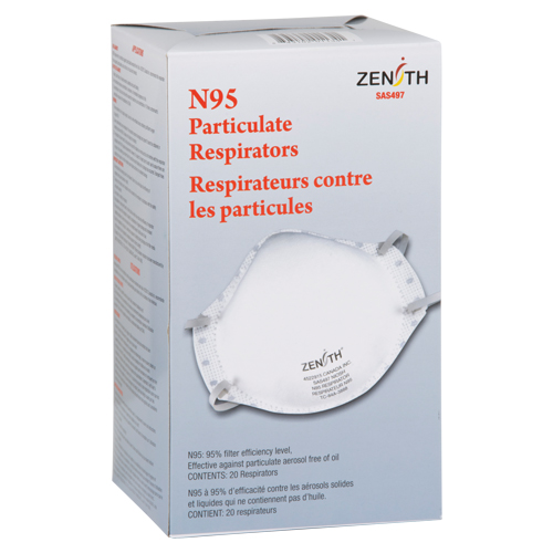 Respirateur contre les particules, N95, Certifi&eacute; NIOSH, Moyen/grand Duraquip Inc