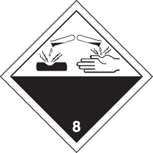 &eacute;tiquettes d'exp&eacute;dition TMD, Classe 8, Corrosifs, Papier Duraquip Inc