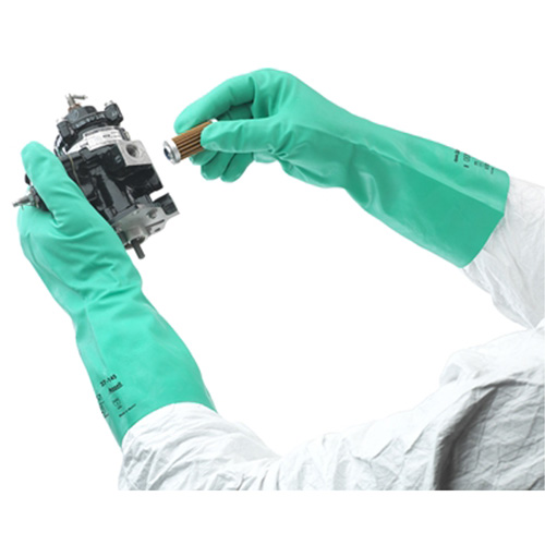 Solvex&reg; 37-145 Gloves, Size Small/7, 13" L, Nitrile, 11-mil Duraquip Inc