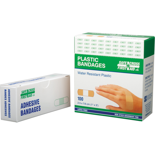 Bandages, Rectangulaire/carr&eacute;e, 3", Plastique, St&eacute;rile Duraquip Inc