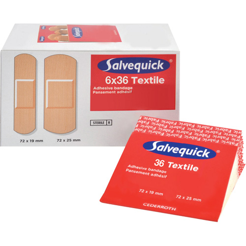 Salvequick&reg; Bandage Dispensing Systems Refills, Rectangular/Square, Fabric, Sterile Duraquip Inc