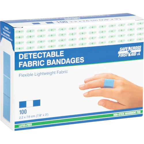 Bandages, Rectangulaire/carr&eacute;e, 3", Tissu d&eacute;tectable, St&eacute;rile Duraquip Inc