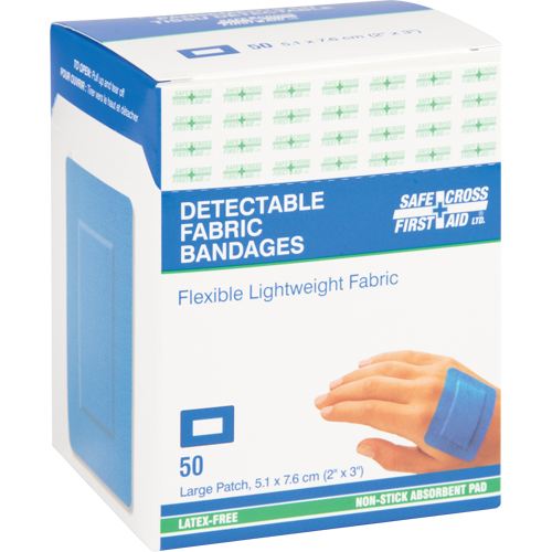 Bandages, Rectangulaire/carr&eacute;e, 3", Tissu d&eacute;tectable, St&eacute;rile Duraquip Inc