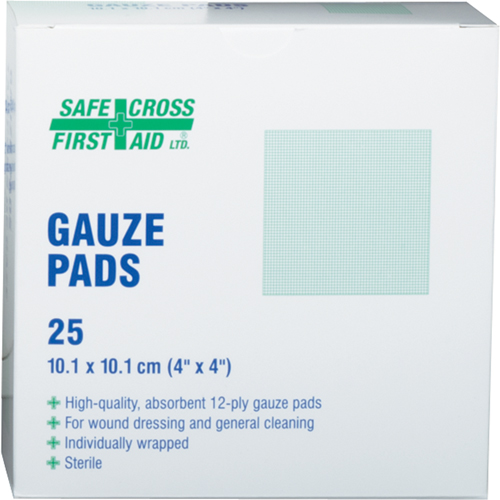 Gaze, Tampon, 4" lo x 4" la, St&eacute;rile, Dispositif m&eacute;dical Classe 1 Duraquip Inc