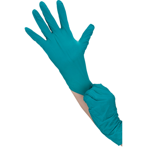 TouchNTuff Disposable Gloves, 7, Nitrile, 5-mil, Powdered, Green Duraquip Inc