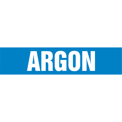 "Argon" Pipe Marker, Self-Adhesive, 4" H x 24" W, White on Blue Duraquip Inc