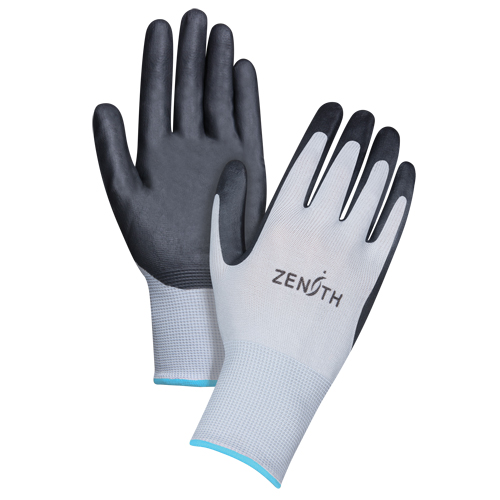 Gants l&eacute;gers enduits et respirants, 10/T-Grand, R&ecirc;vetement Mousse de nitrile, Calibre 13, Enveloppe en Polyester Duraquip Inc