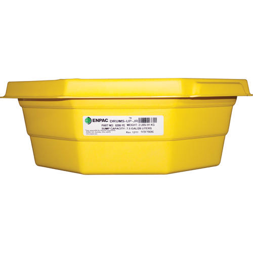 Drums-Up Jr. Trays, 22.75" L x 22.75" W x 7.5" H, 7.5 US gal. Spill Capacity Duraquip Inc