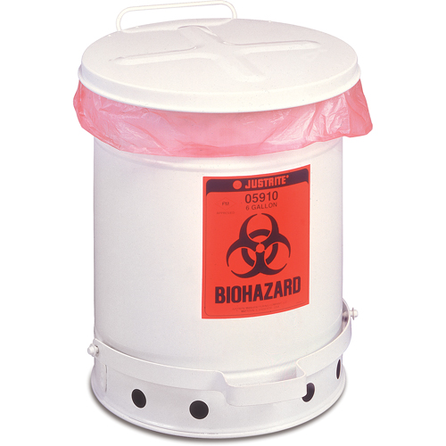 Biohazard Waste Container, 6 gal Capacity Duraquip Inc