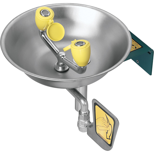Eyewash Station, Wall-Mount Installation, Stainless Steel Bowl Duraquip Inc
