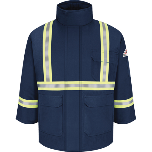 Parkas ignifuges avec bandes r&eacute;fl&eacute;chissantes, Hommes, 3T-Grand, Bleu marine Duraquip Inc