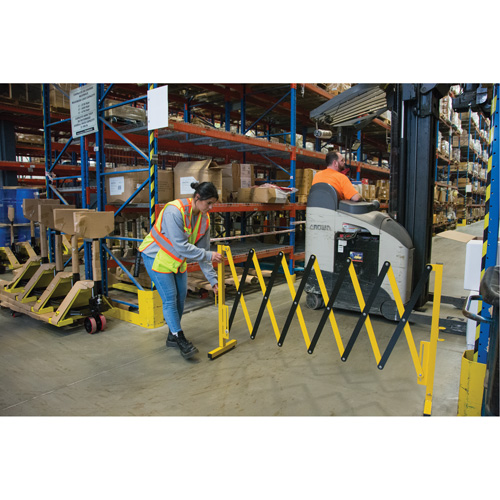 Barri&egrave;re extensible, 37" h x 11' lo, Noir/Jaune Duraquip Inc