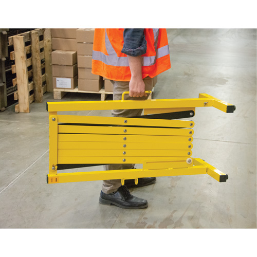 Barri&egrave;re extensible, 37" h x 11' lo, Noir/Jaune Duraquip Inc