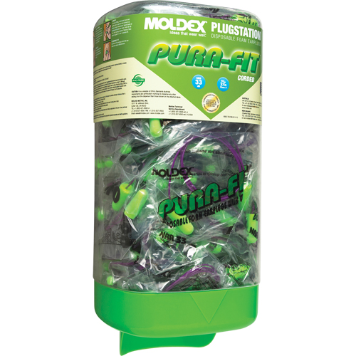 Distributeur PlugStation avec bouchons d'oreille Pura-Fit &agrave; cordon Duraquip Inc