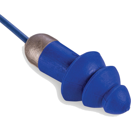 Bouchons d'oreille r&eacute;utilisables et d&eacute;tectable Rockets, Avec cordon, Taille unique, Vrac - &eacute;tui en plastique, NRR dB 27 Duraquip Inc