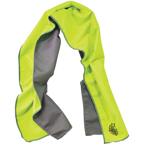 Chill-Its&reg; 6602MF Microfiber Cooling Towel, Hi-Vis Lime Duraquip Inc