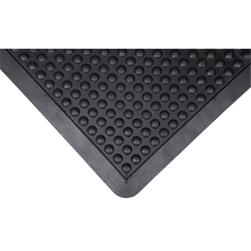 Tapis antifatigue en d&ocirc;me, &agrave; bulles, 2' x 3' x 1/2", Noir, Caoutchouc Duraquip Inc