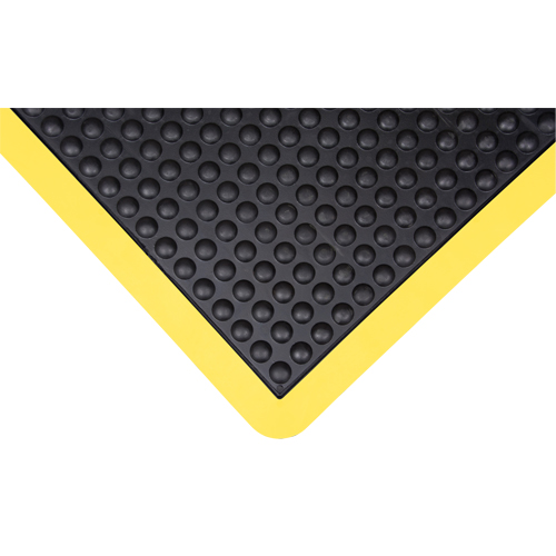 Tapis antifatigue en d&ocirc;me, &agrave; bulles, 2' x 3' x 1/2", Noir, Caoutchouc Duraquip Inc