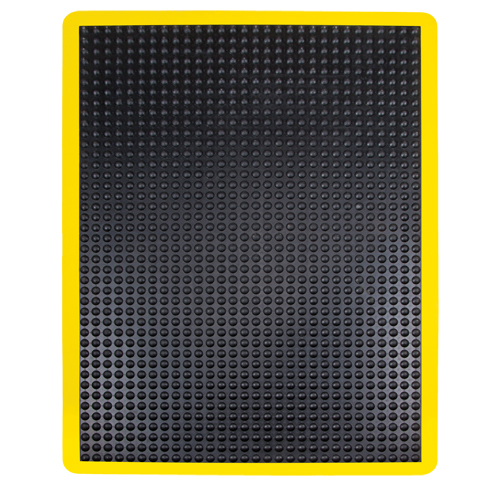 Tapis antifatigue en d&ocirc;me, &agrave; bulles, 2' x 3' x 1/2", Noir, Caoutchouc Duraquip Inc