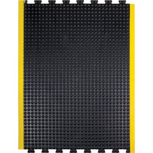 Tapis antifatigue en d&ocirc;me, &agrave; bulles, 3' x 4' x 1/2", Noir, Caoutchouc Duraquip Inc