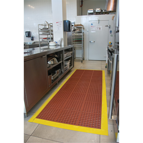 Tapis modulaire antifatigue, Nid d'abeilles, 3' x 3' x 1/2", Brun, Nitrile/Caoutchouc Duraquip Inc