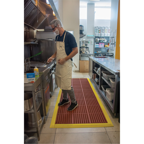 Tapis modulaire antifatigue, Nid d'abeilles, 3' x 3' x 1/2", Brun, Nitrile/Caoutchouc Duraquip Inc