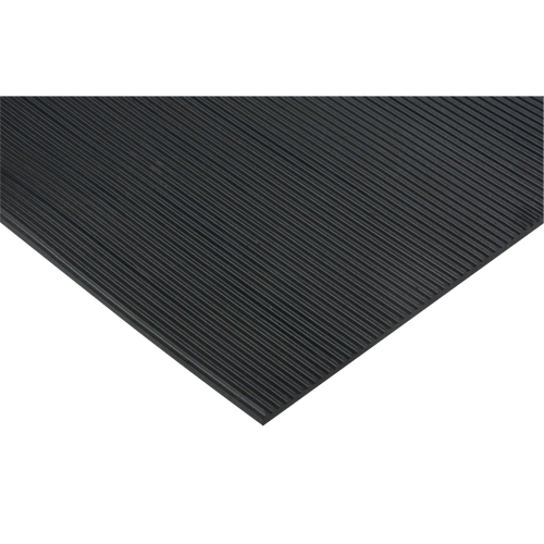 Fine Ribbed Matting, Wiper, 2' x 75' x 1/8", Black Duraquip Inc