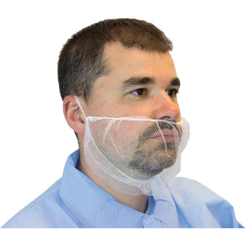 Mesh Beard Nets, Polyester, White Duraquip Inc