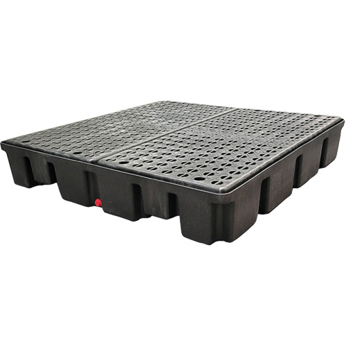 Palette emboîtable sans drain pour contr&ocirc;le des d&eacute;versements, Capacit&eacute; de d&eacute;versement 66 gal. US, 49" x 49" x 10,5" Duraquip Inc
