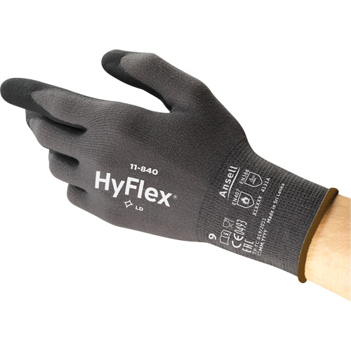 Gants HyFlex 11-840, 10/T-Grand, R&ecirc;vetement Mousse de nitrile, Calibre 15, Enveloppe en Nylon Duraquip Inc