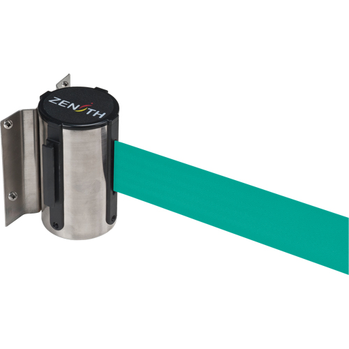 Barri&egrave;re &agrave; fixation murale, Acier, Fixation par vis, 7', Ruban Vert Duraquip Inc