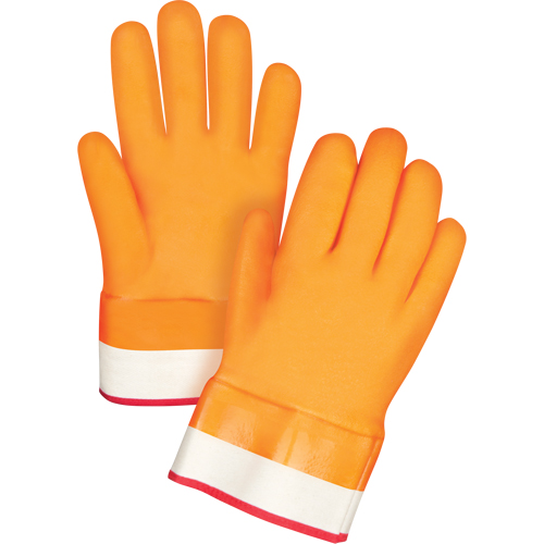 Winter-Lined Chemical-Resistant Gloves, Size Large/9, 10" L, PVC, Foam Fleece Inner Lining, Winter Weight Duraquip Inc