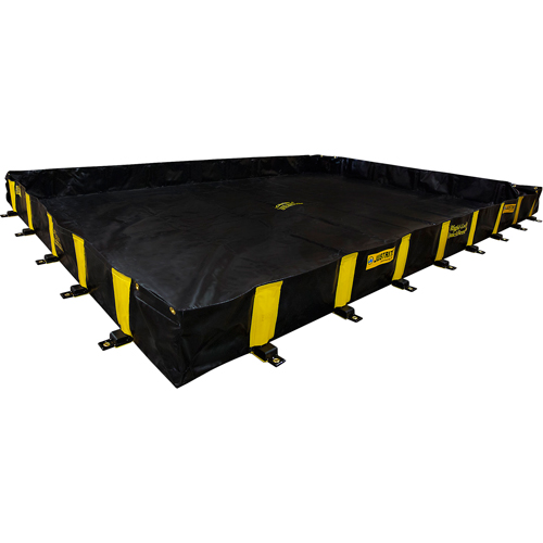 Bermes Rigid-Lock QuickBerm, Capacit&eacute; 2390 gal. US, 16' la x 20' lo x 12" h, Paroi &agrave; piquets Duraquip Inc