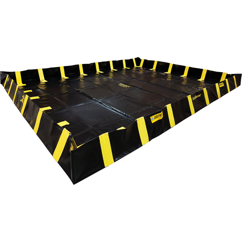 Bermes de confinement avec supports int&eacute;rieurs de parois QuickBerm , Capacit&eacute; 1435 gal. US, 12' la x 16' lo x 12" h, Support &agrave; encliqueter Duraquip Inc