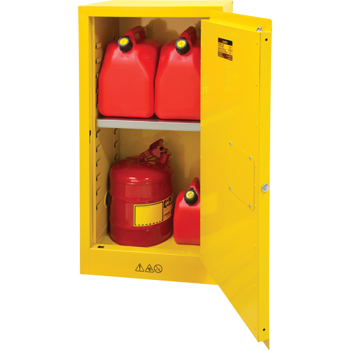 Flammable Storage Cabinet, 16 gal., 1 Door, 23" W x 44" H x 18" D Duraquip Inc