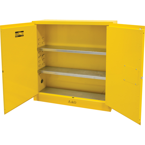 Flammable Storage Cabinet, 24 gal., 2 Door, 43" W x 44" H x 12" D Duraquip Inc