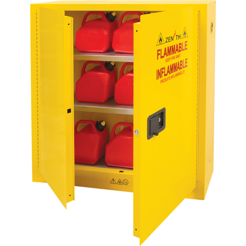 Flammable Storage Cabinet, 24 gal., 2 Door, 43" W x 44" H x 12" D Duraquip Inc